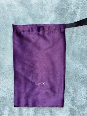 Gucci Satin Drawstring Pouch in Deep Purple